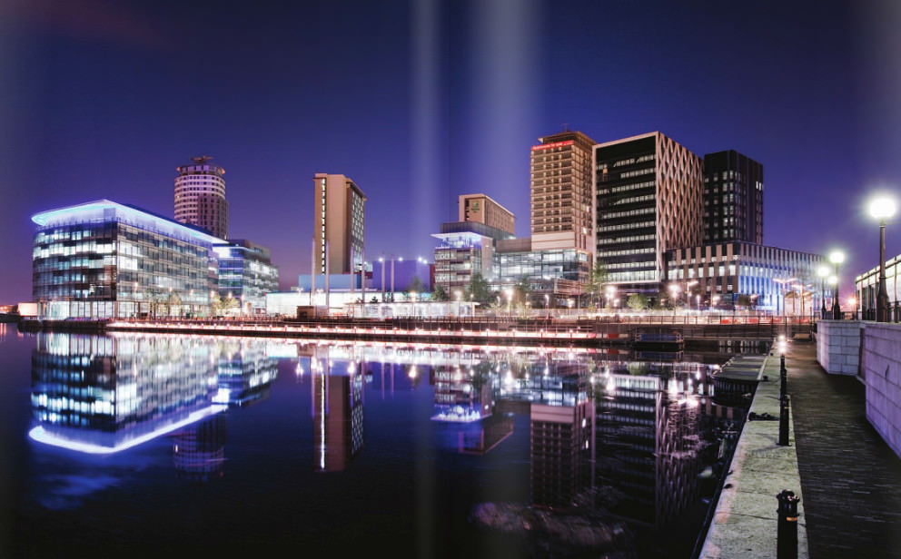 mediacityuk night salford quays manchester